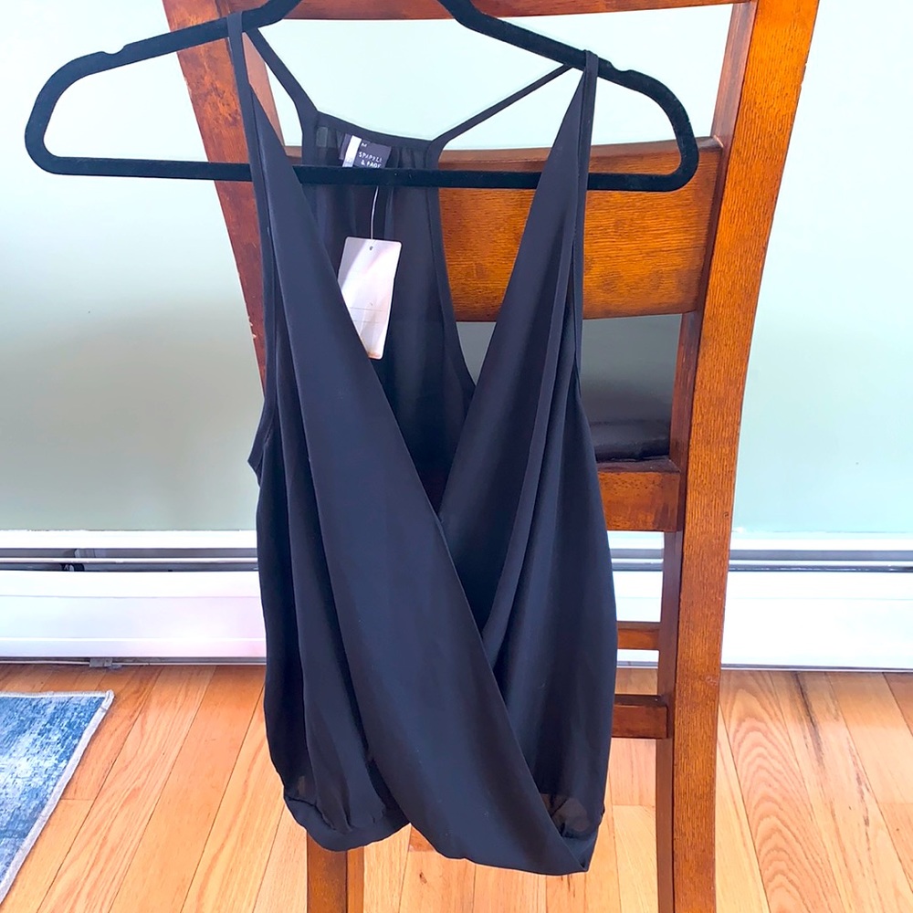 Black Tank Top sparkle and Fade